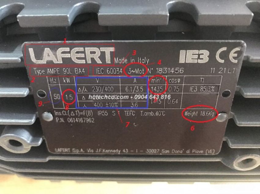 Các thông số quan trọng của motor bơm hút chân không 4