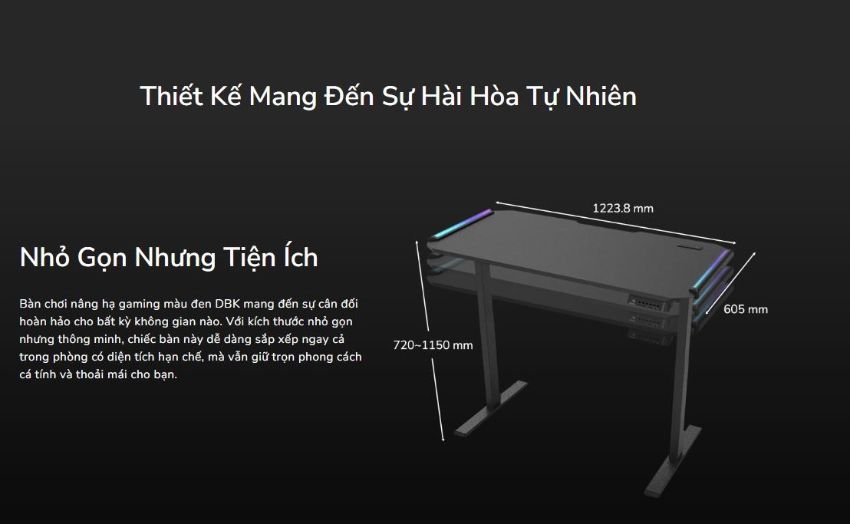 Bàn Nâng Hạ Gaming Màu Đen 1