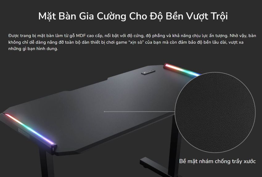 Bàn Nâng Hạ Gaming Màu Đen 6