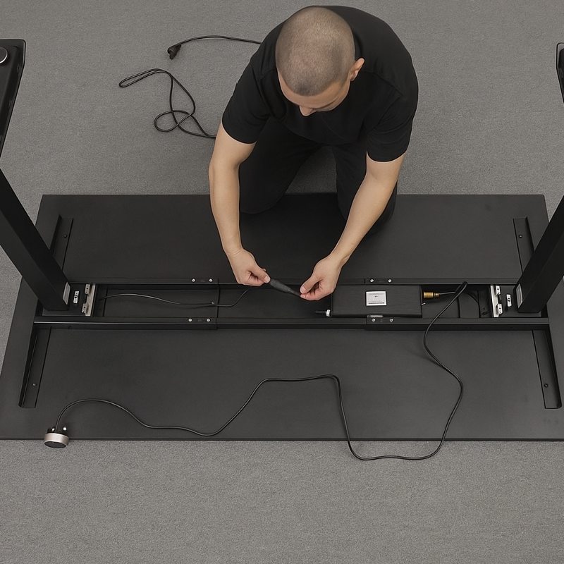 Hướng dẫn nhanh cách lắp đặt bàn nâng hạ màu đen 2