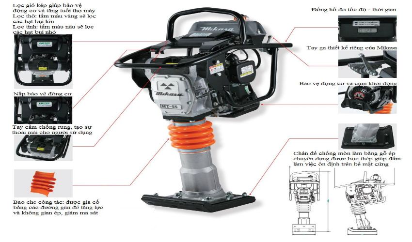 Máy đầm cóc Mikasa MT55 3