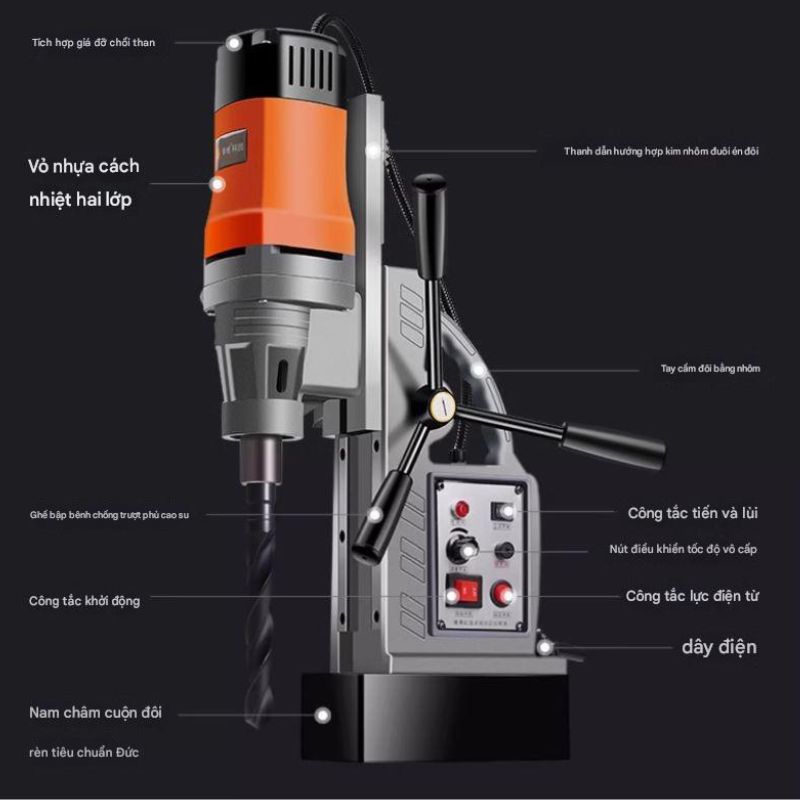 Cấu tạo máy khoan từ DBK TR-40E gồm những gì?