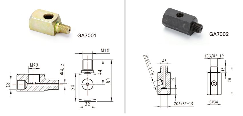 Thông số kỹ thuật của Adapter nối đồng hồ đo áp suất TLP GA7002