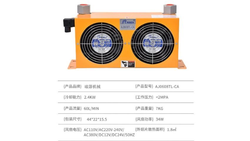 Thông số két làm mát dầu thủy lực AJ0608-380V