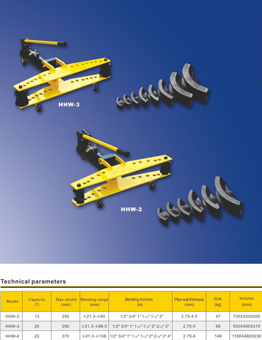 Thông số kỹ thuật máy uốn ống thủy lực TLP HHW-3