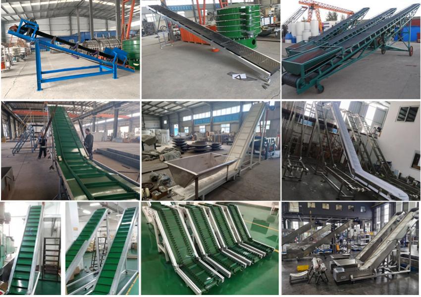 Ứng dụng băng tải góc nghiêng