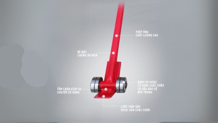 Đặc điểm cấu tạo của xà beng nâng có bánh xe 5 tấn