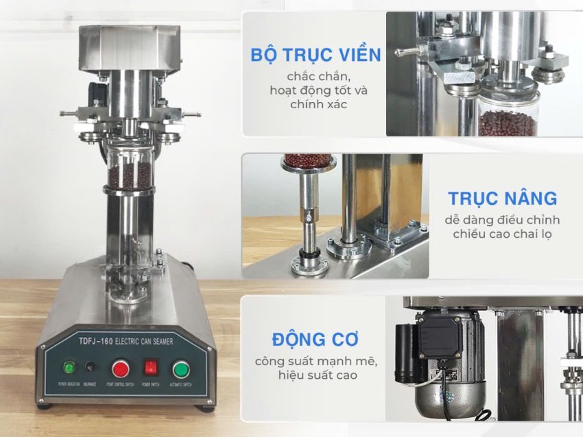 Thiết kế đặc biệt của máy viền mí lon TDFJ-160