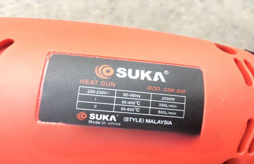 Thông số kỹ thuật máy khò màng co cầm tay SUKA OSK 800