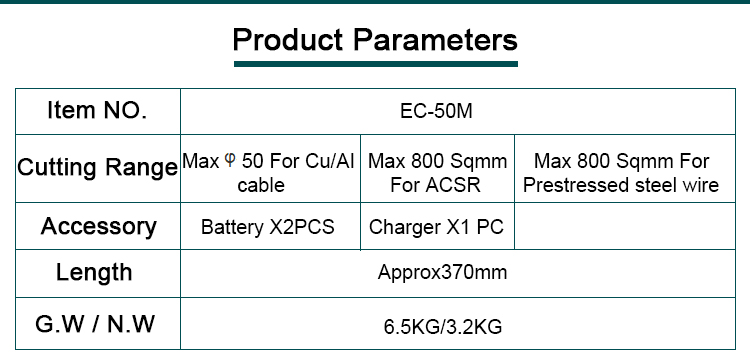 Máy cắt cáp nhông chạy pin DBK EC-50M 2