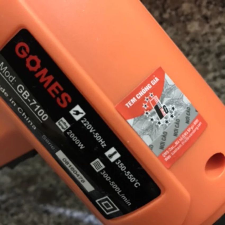 Thông số kỹ thuật máy sấy màng co cầm tay GOMES GB-7100