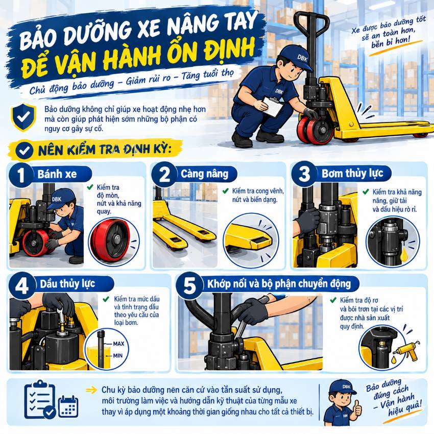 Bảo dưỡng xe nâng tay