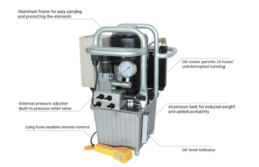 Bơm điện cho cờ lê thủy lực 8 lít dầu TLP HHB-6L 1