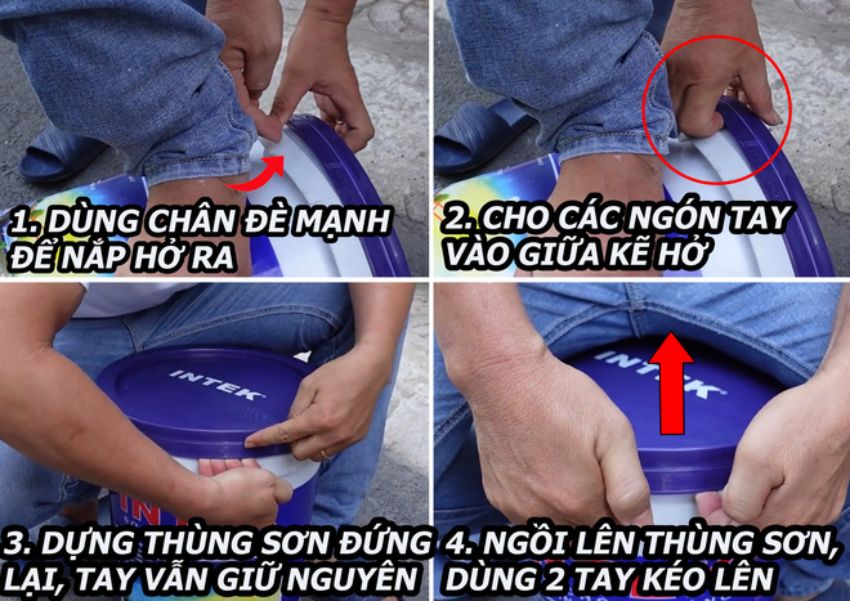 Cách mở nắp thùng sơn 2