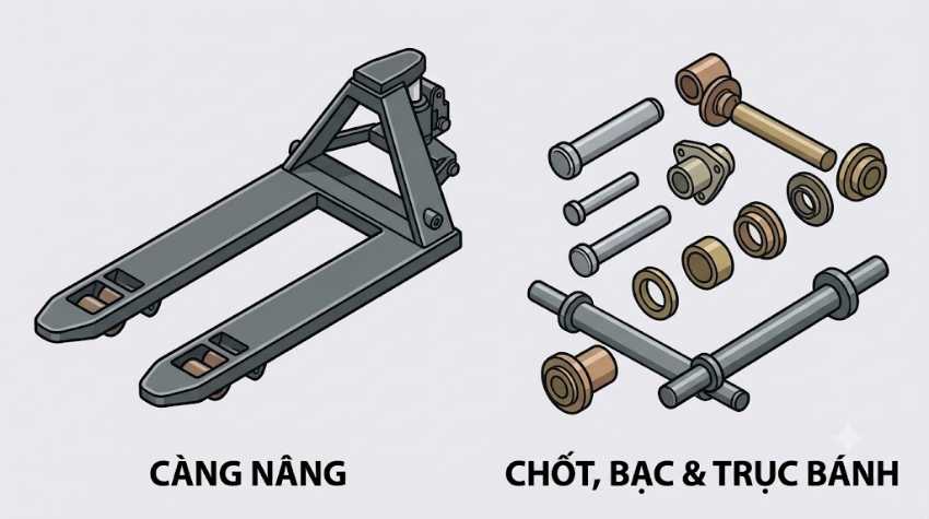 Càng nâng và các chi tiết cơ khí