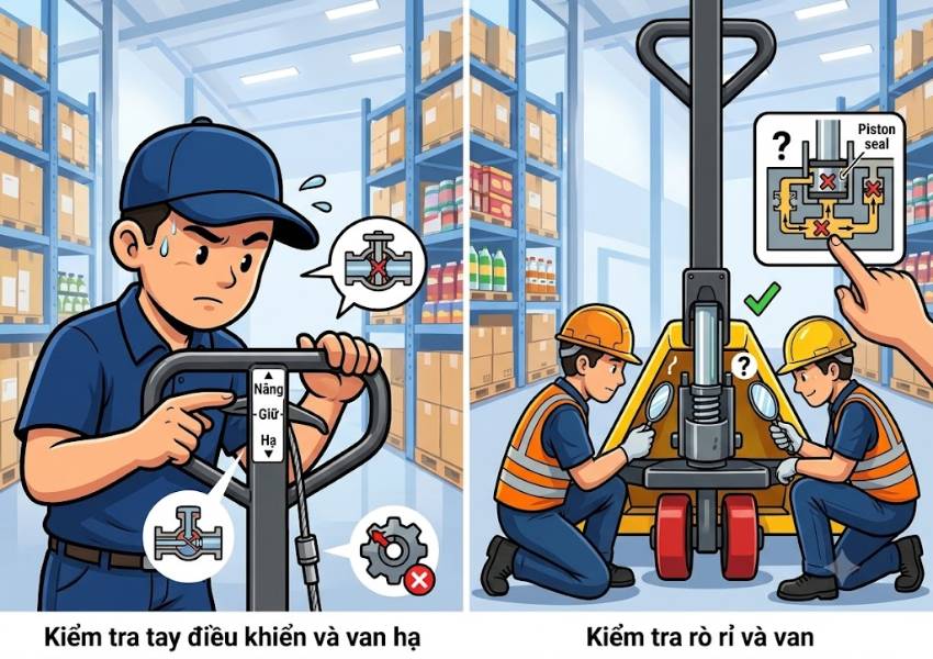 Càng tụt nhưng không thấy dầu rò