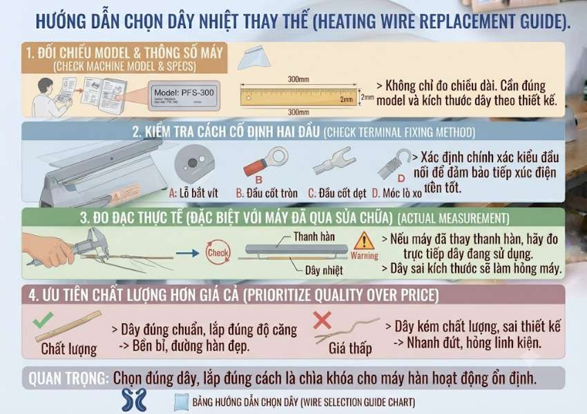 Chọn dây nhiệt thay thế cần chú ý gì