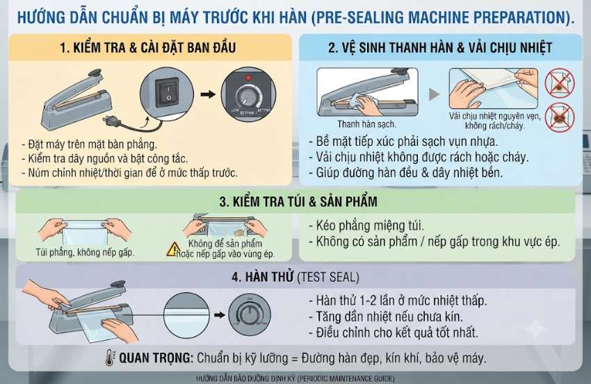 Chuẩn bị máy trước khi hàn