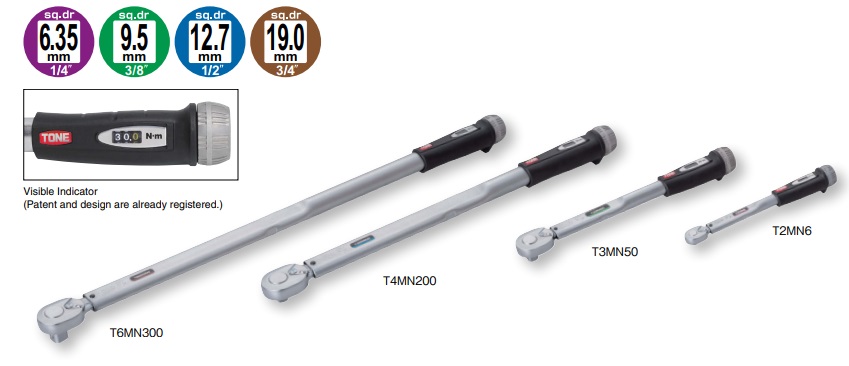 Cờ lê lực TONE T4MN100(1/2″ 20-100Nm)