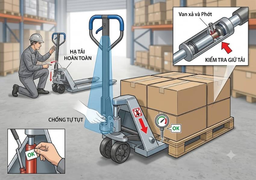 Có nên tiếp tục sử dụng xe khi càng bị tụt