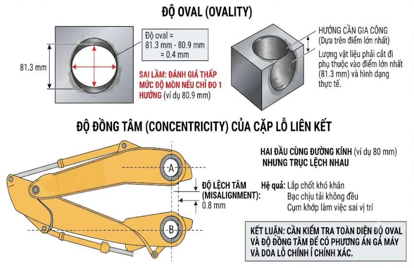 Độ oval của lỗ ảnh hưởng thế nào đến việc doa