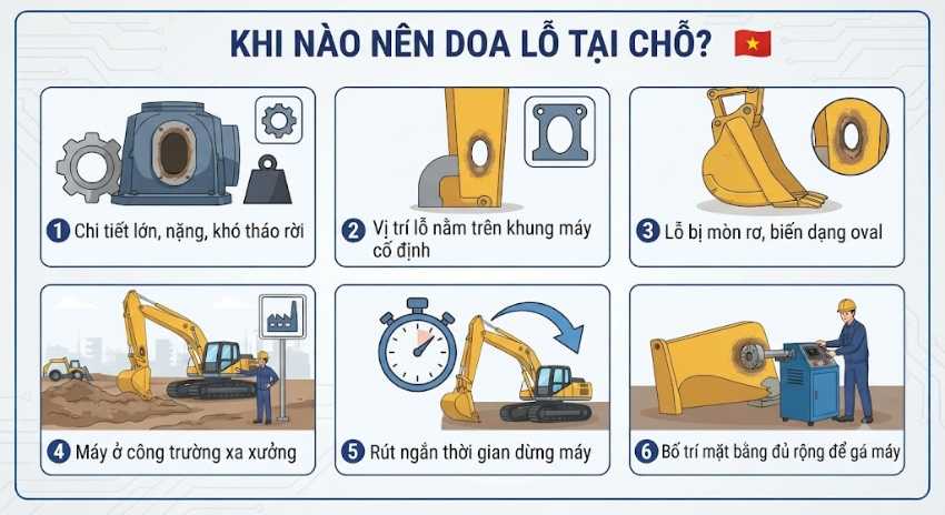 Khi nào nên doa lỗ tại chỗ