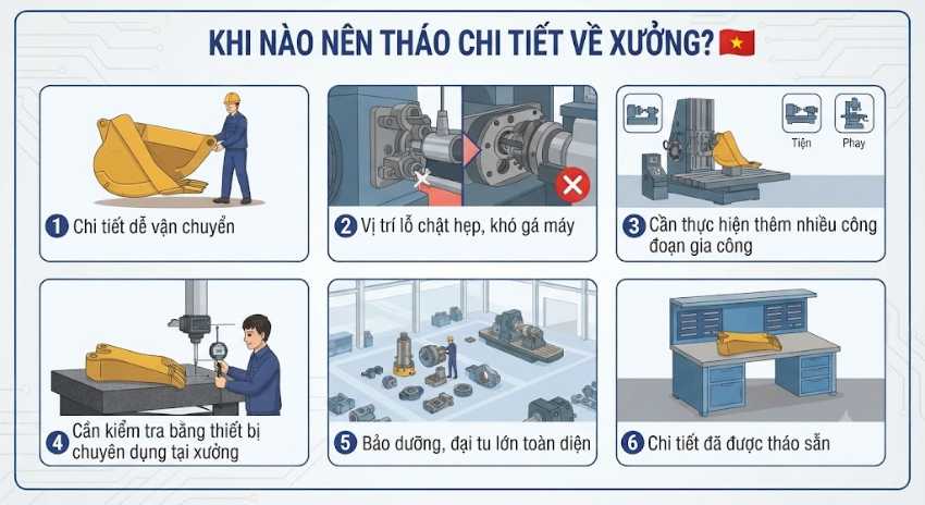 Khi nào nên tháo chi tiết về xưởng?