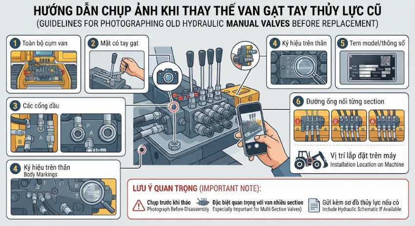Khi thay van cũ, nên chụp những gì