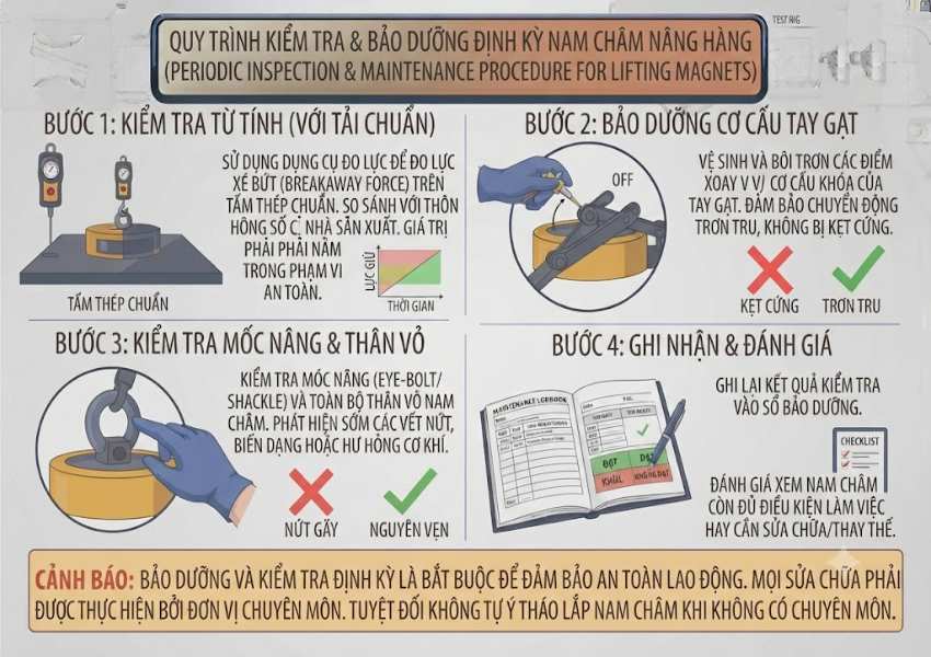 Kiểm tra lực hút sau thời gian sử dụng