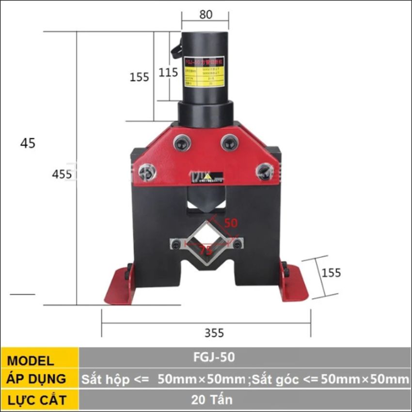 Máy cắt thép hộp vuông thủy lực FGJ-50 2