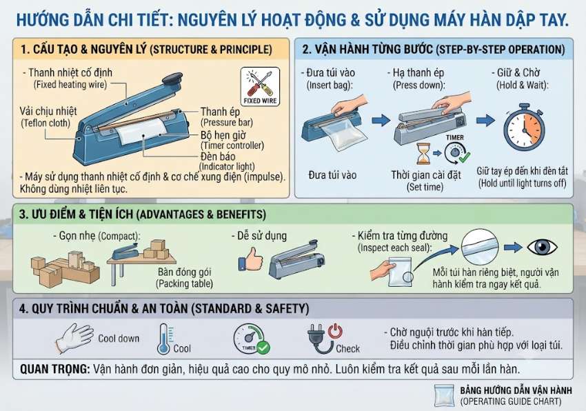 Máy hàn dập tay hoạt động như thế nào?