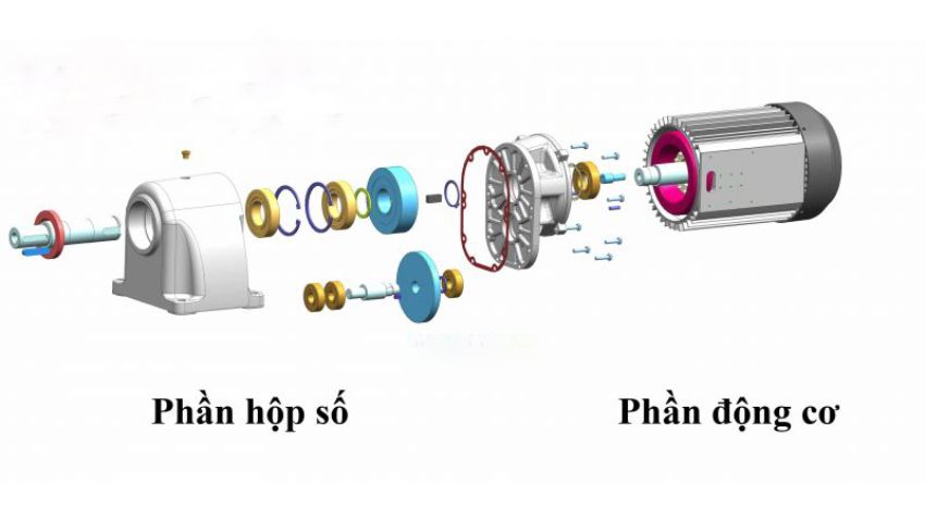 Máy tời hộp số 2