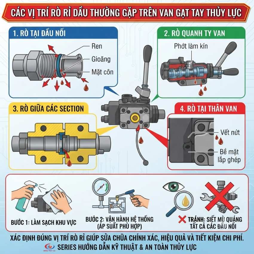Van bị rò dầu thường rò ở đâu