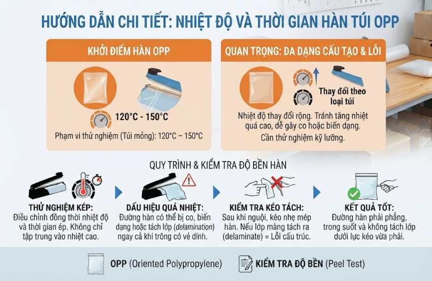 Nhiệt độ hàn túi OPP