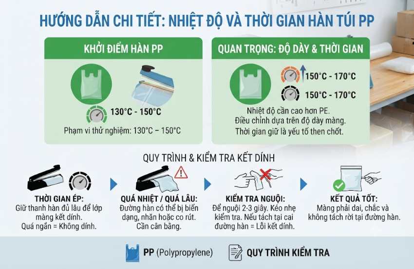 Nhiệt độ hàn túi PP