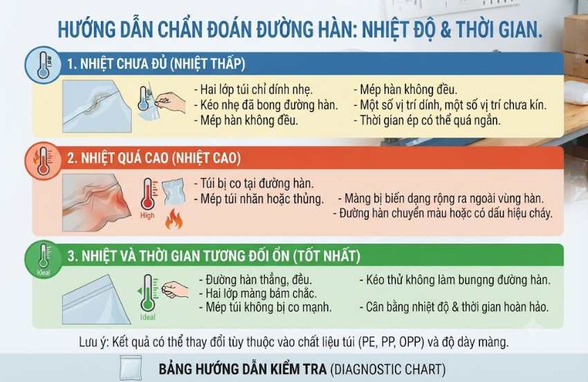Nhìn đường hàn để biết nhiệt đang cao hay thấp