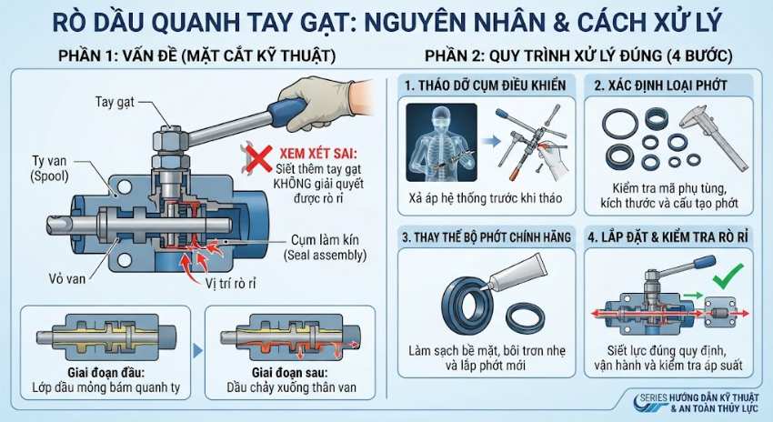 Rò dầu quanh tay van