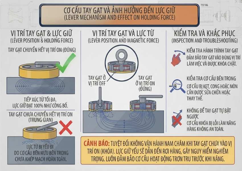 Tay gạt chưa chuyển hết vị trí ON