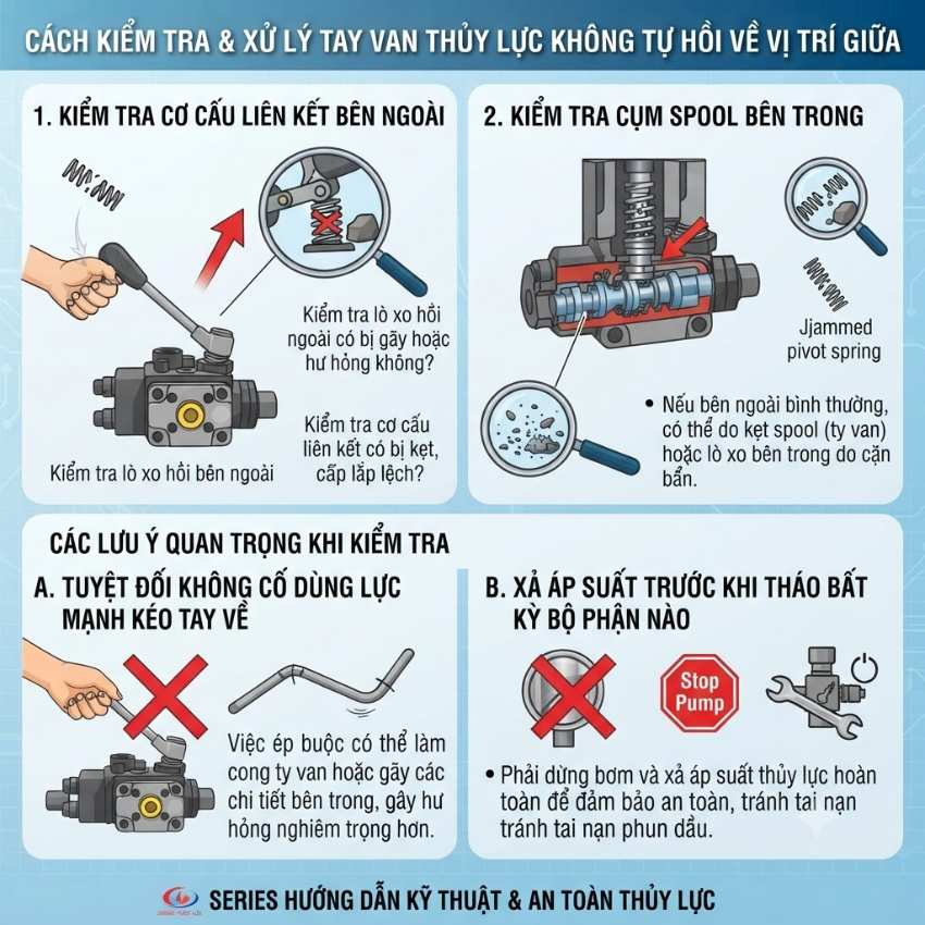 Tay van không về giữa thì kiểm tra gì?