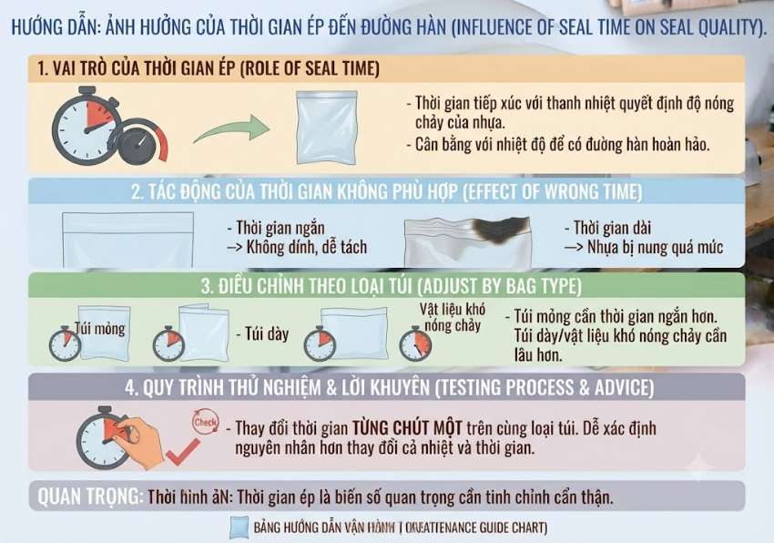 Thời gian ép ảnh hưởng thế nào đến đường hàn?