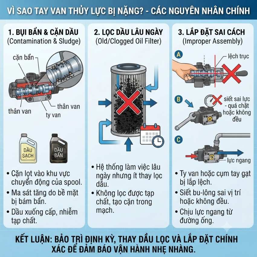 Vì sao tay van lại bị nặng?