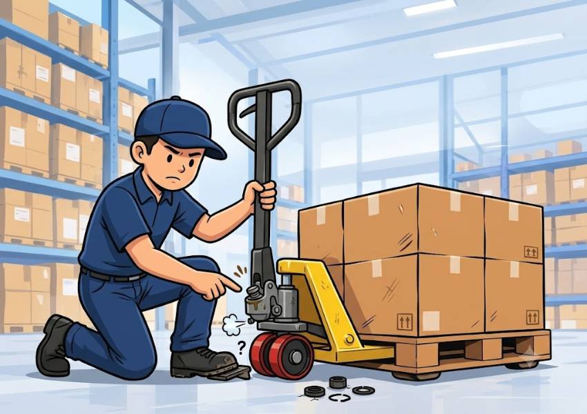 Xe nâng tay nâng yếu hoặc phải bơm nhiều lần