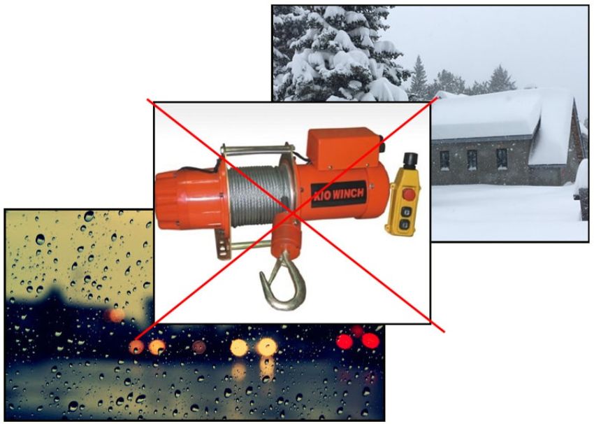 Những trường hợp tuyệt đối không được sử dụng tời điện Kio Winch