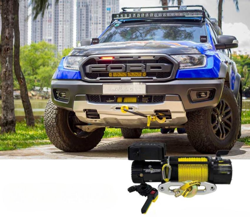 Kích thước gọn nhẹ của tời điện kéo xe