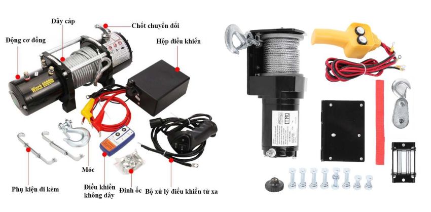 Cấu tạo của máy tời ô tô