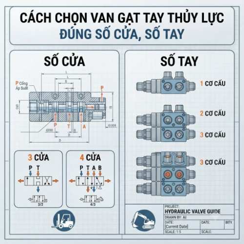 Cách chọn van gạt tay thủy lực đúng số cửa, số tay