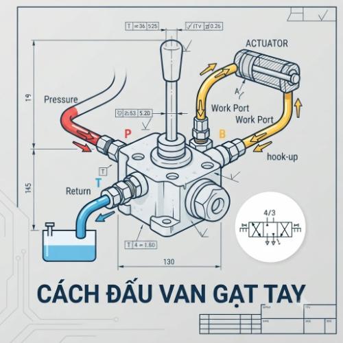 Cách đấu van gạt tay thủy lực đúng cách