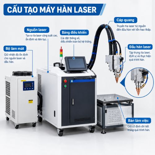 Cấu tạo máy hàn Laser
