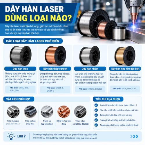 Dây hàn laser dùng loại nào?