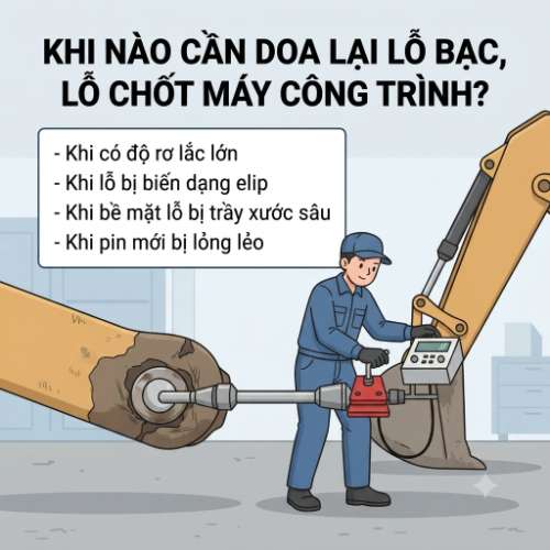 Khi nào cần doa lại lỗ bạc, lỗ chốt máy công trình?
